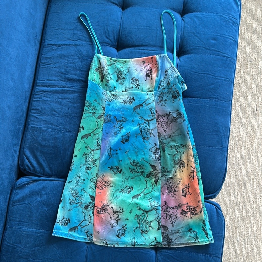 Urban Outfitters blue teal zodiac dress (size S)